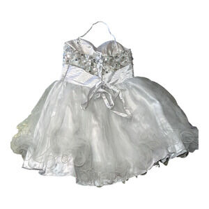 Juliet Fashion - Women's Dress - Silver With Sequence  - Size L - Short -